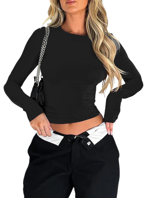 Basics: Long Sleeve Fitted Crewneck Top