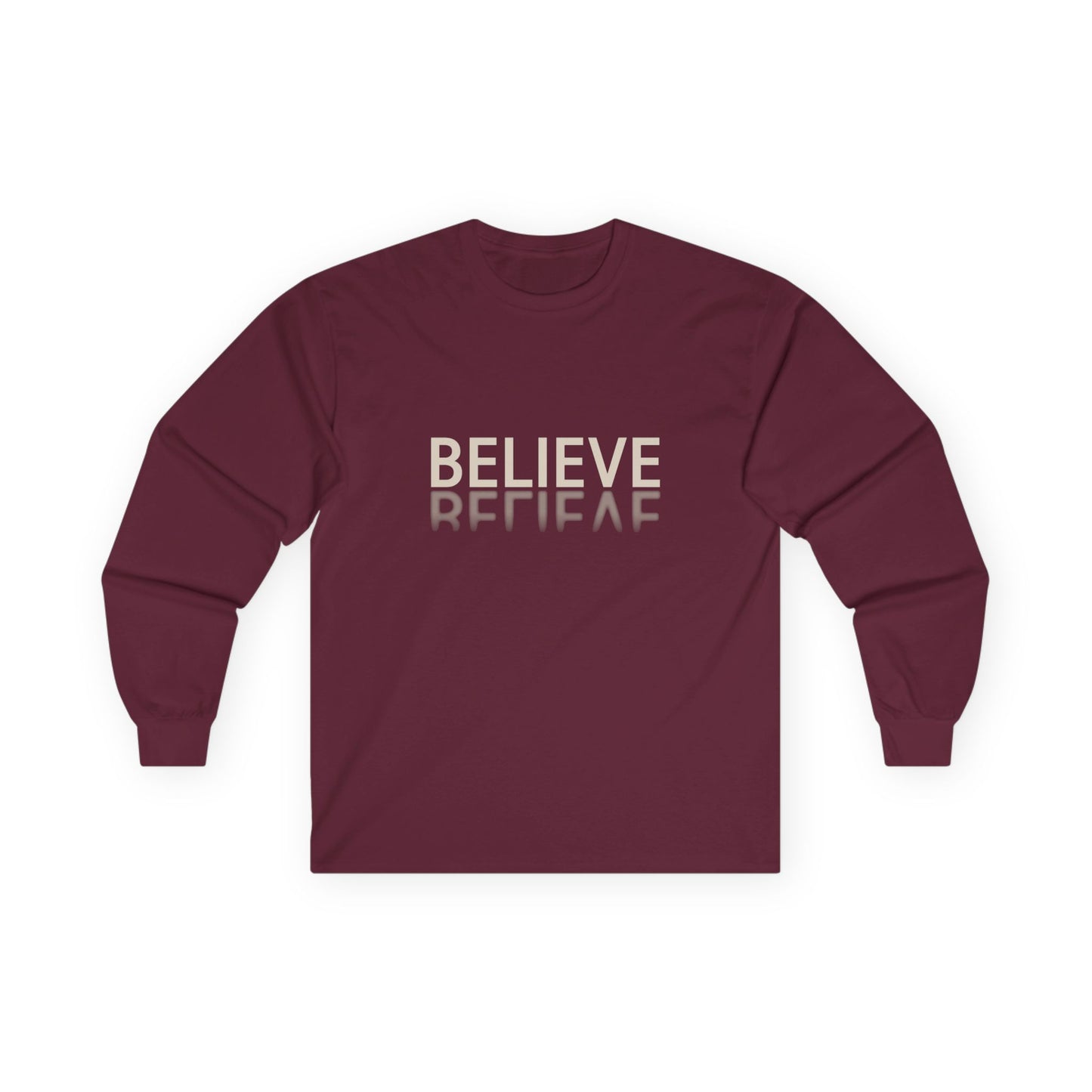 Inspirational Long Sleeve Tee: Believe & Become