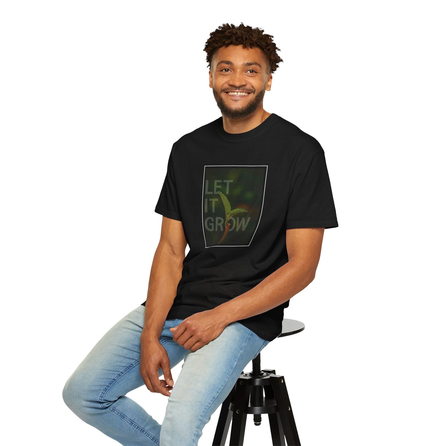 Unisex Garment-Dyed T-shirt - 'Let It Grow' Inspirational Tee