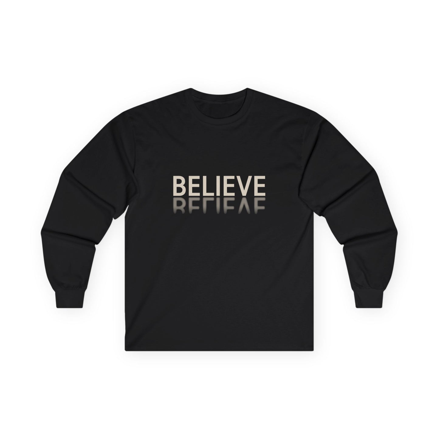 Inspirational Long Sleeve Tee: Believe & Become