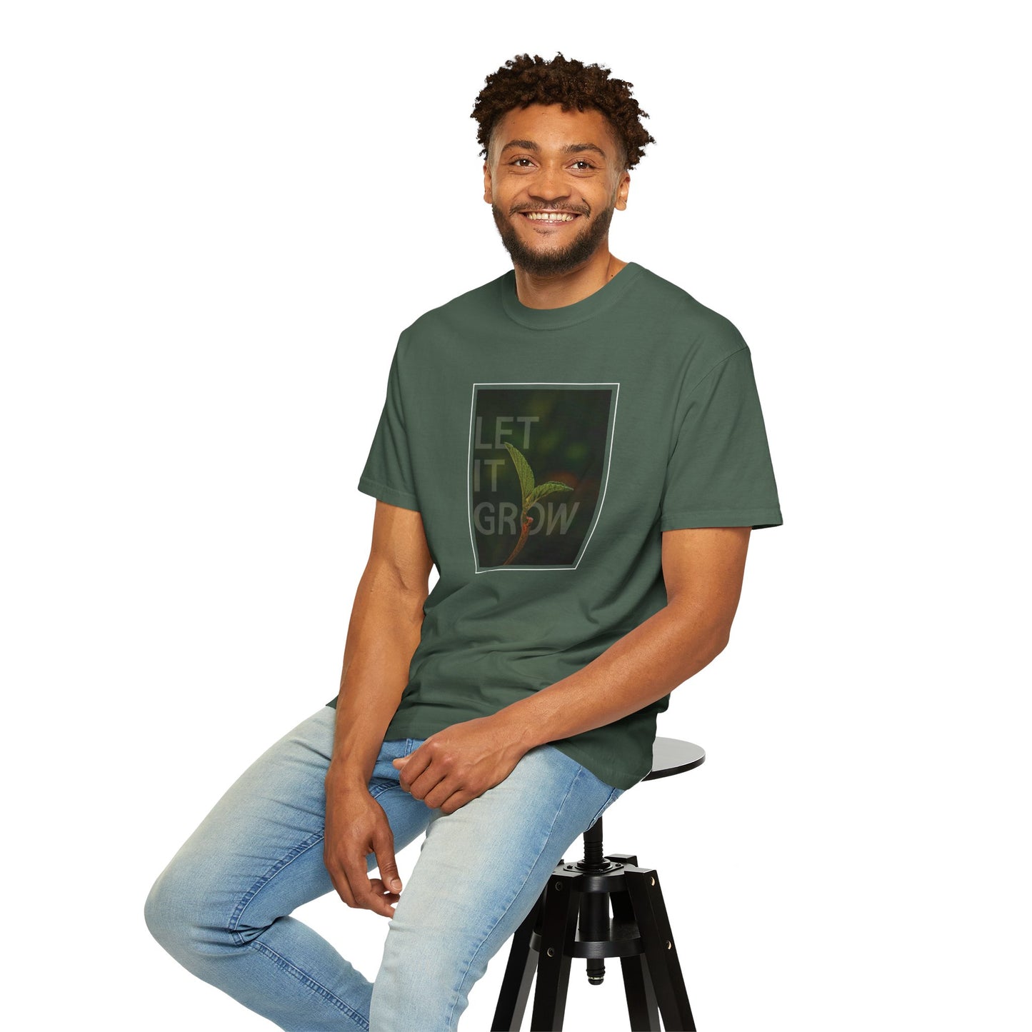 Unisex Garment-Dyed T-shirt - 'Let It Grow' Inspirational Tee