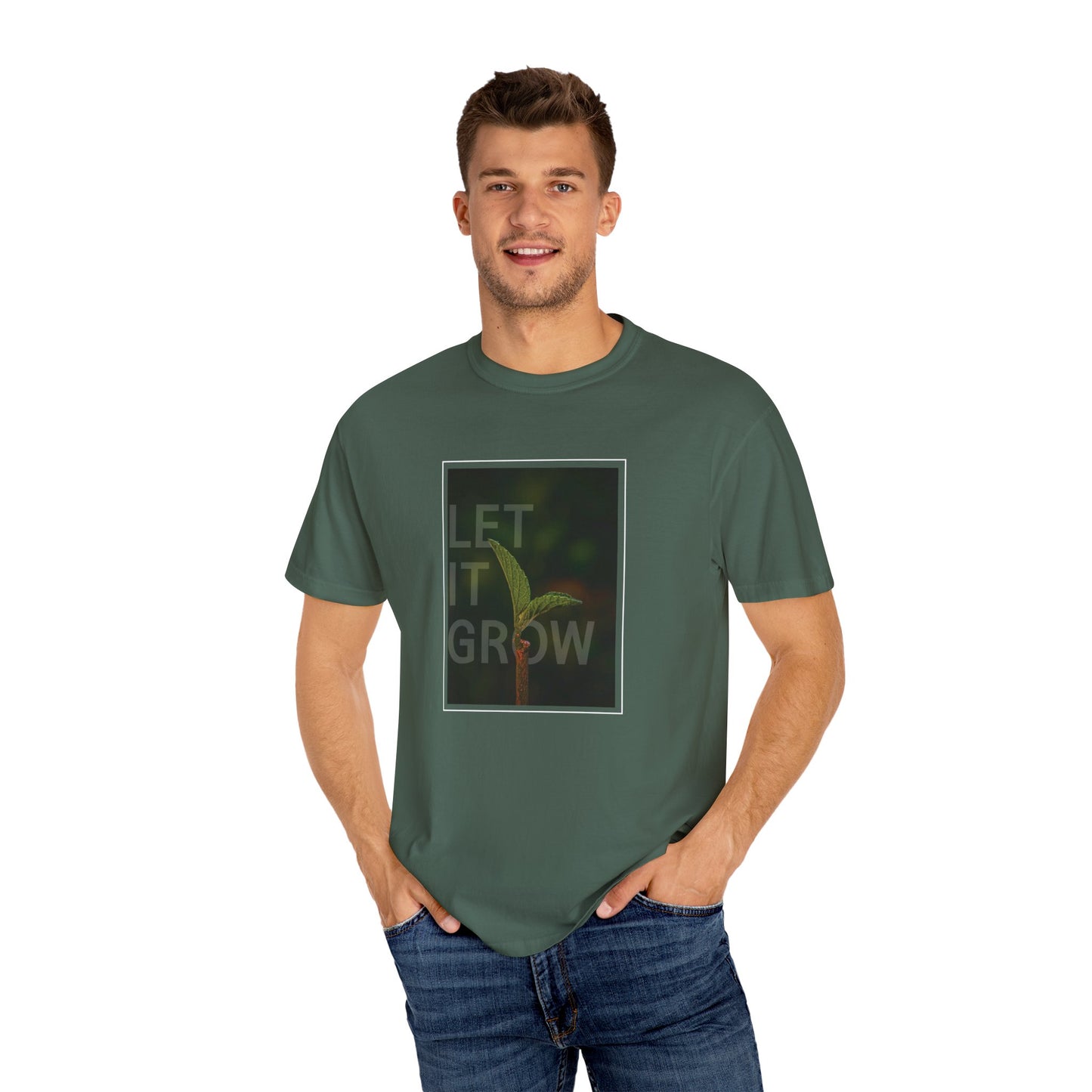 Unisex Garment-Dyed T-shirt - 'Let It Grow' Inspirational Tee