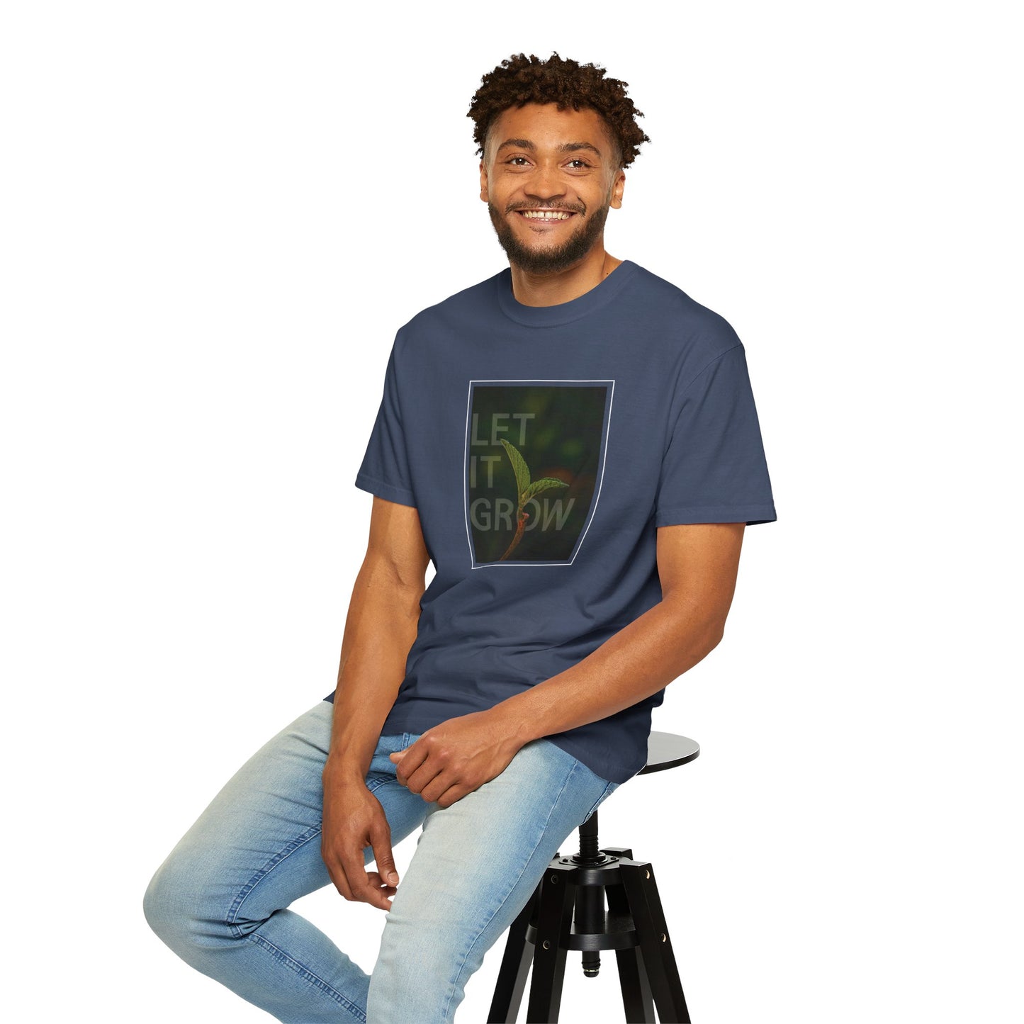Unisex Garment-Dyed T-shirt - 'Let It Grow' Inspirational Tee